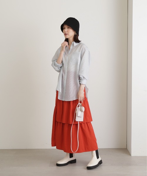 N.(N. Natural Beauty Basic)(エヌエヌナチュラルビューティーベーシック)の「◆ストライプシャツブラウスⅡ(シャツ/ブラウス・レディース・ピンク/ブルーグレー/モカ・MEDIUM)」の8枚目の写真