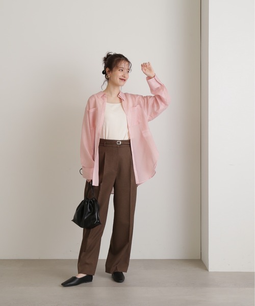 N.(N. Natural Beauty Basic)(エヌエヌナチュラルビューティーベーシック)の「◆ストライプシャツブラウスⅡ(シャツ/ブラウス・レディース・ピンク/ブルーグレー/モカ・MEDIUM)」の20枚目の写真