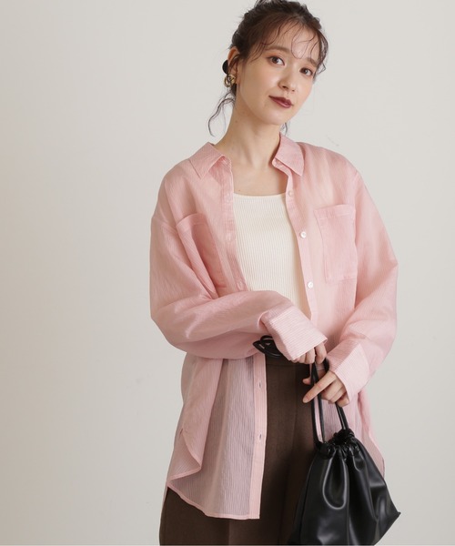 N.(N. Natural Beauty Basic)(エヌエヌナチュラルビューティーベーシック)の「◆ストライプシャツブラウスⅡ(シャツ/ブラウス・レディース・ピンク/ブルーグレー/モカ・MEDIUM)」の22枚目の写真