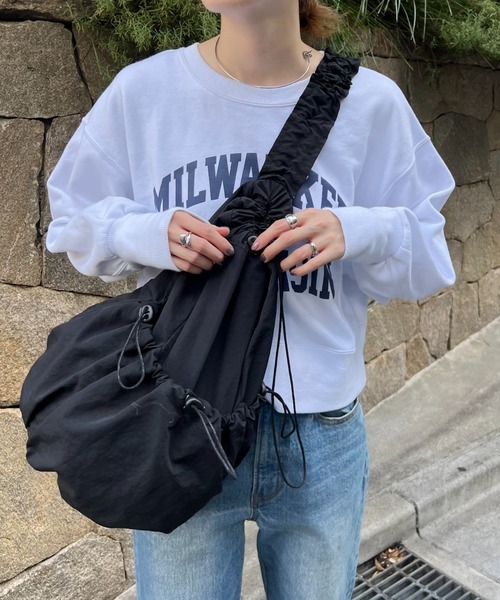 CIAOPANIC TYPY(チャオパニックティピー)の「ドロストギャザーワンショルダー(ショルダーバッグ・レディース・シルバー/カーキ/ピンク/アイボリー/ブラック・ONE SIZE)」の3枚目の写真