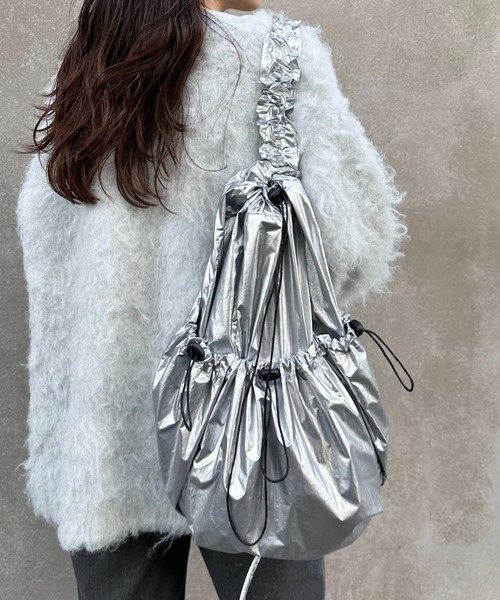 CIAOPANIC TYPY(チャオパニックティピー)の「ドロストギャザーワンショルダー(ショルダーバッグ・レディース・シルバー/カーキ/ピンク/アイボリー/ブラック・ONE SIZE)」の17枚目の写真