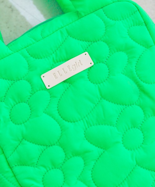 ELLEgirl（エルガール）の「フラワーキルトスクエアミニトート【ELLEgirl/エル ガール】（ハンドバッグ・レディース・パープル/ブラック/ライトグリーン・FREE）」の13枚目の写真