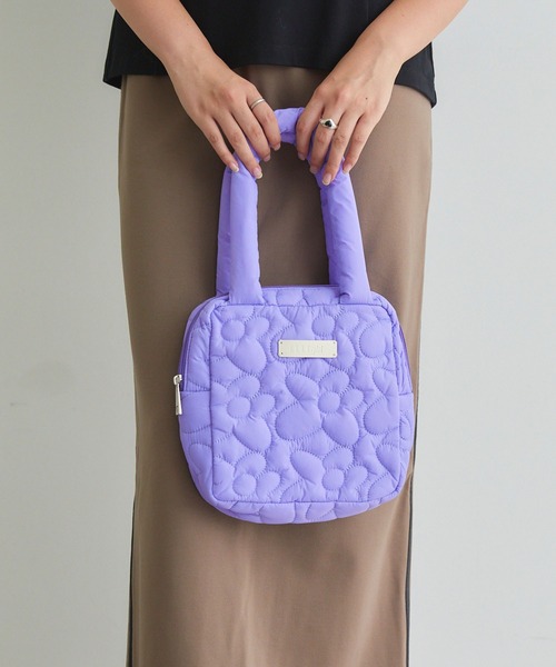 ELLEgirl（エルガール）の「フラワーキルトスクエアミニトート【ELLEgirl/エル ガール】（ハンドバッグ・レディース・パープル/ブラック/ライトグリーン・FREE）」の15枚目の写真