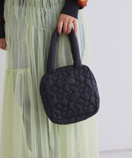 ELLEgirl（エルガール）の「フラワーキルトスクエアミニトート【ELLEgirl/エル ガール】（ハンドバッグ・レディース・パープル/ブラック/ライトグリーン・FREE）」の16枚目の写真