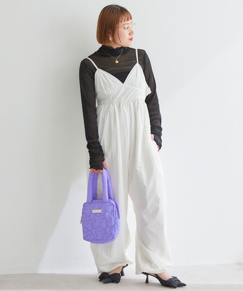 ELLEgirl（エルガール）の「フラワーキルトスクエアミニトート【ELLEgirl/エル ガール】（ハンドバッグ・レディース・パープル/ブラック/ライトグリーン・FREE）」の17枚目の写真