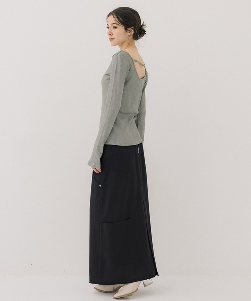 PUBLIC TOKYO(パブリックトウキョウ)の「2WAYグリッターリブトップ(Tシャツ/カットソー・レディース・ブラック/シルバー/ゴールド・FREE)」の5枚目の写真