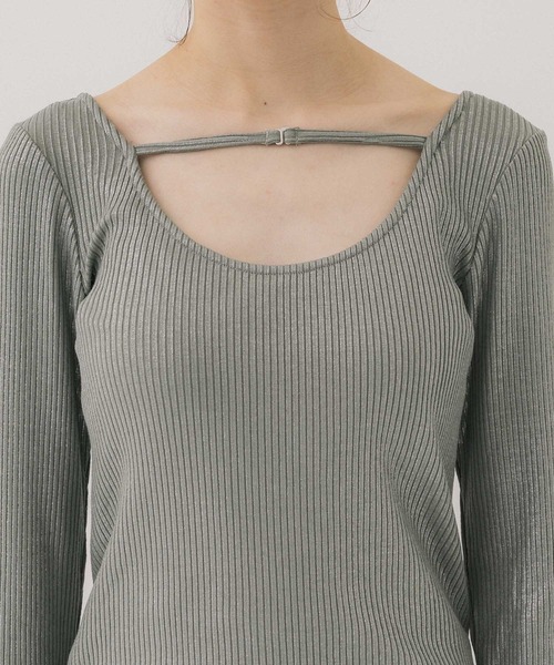 PUBLIC TOKYO(パブリックトウキョウ)の「2WAYグリッターリブトップ(Tシャツ/カットソー・レディース・ブラック/シルバー/ゴールド・FREE)」の19枚目の写真