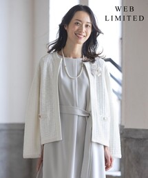 J.PRESS（ジェイプレス）の「【WEB限定カラーあり・洗える】TWEED ニット ジャケット（ノーカラージャケット）」