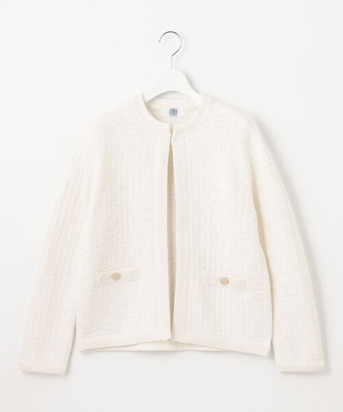 J.PRESS(ジェイプレス)の「【WEB限定カラーあり・洗える】TWEED ニット ジャケット(ノーカラージャケット・レディース・ブラック系5/ネイビー系5/ホワイト系5/ライトグレー系5・LARGE/MEDIUM)」の19枚目の写真