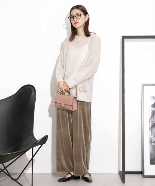 NANO universe（ナノユニバース）の「ベロアイージーパンツ（その他パンツ・レディース・ベージュ/ブルーグレー/ブラック・FREE）」の8枚目の写真