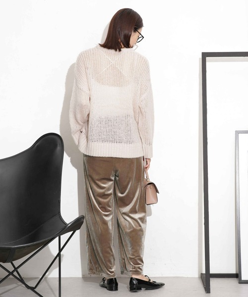 NANO universe（ナノユニバース）の「ベロアイージーパンツ（その他パンツ・レディース・ベージュ/ブルーグレー/ブラック・FREE）」の9枚目の写真