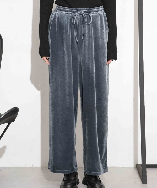 NANO universe（ナノユニバース）の「ベロアイージーパンツ（その他パンツ・レディース・ベージュ/ブルーグレー/ブラック・FREE）」の16枚目の写真
