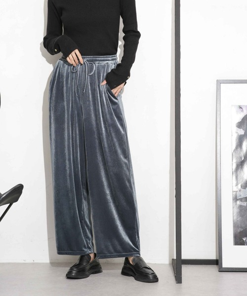NANO universe（ナノユニバース）の「ベロアイージーパンツ（その他パンツ・レディース・ベージュ/ブルーグレー/ブラック・FREE）」の11枚目の写真