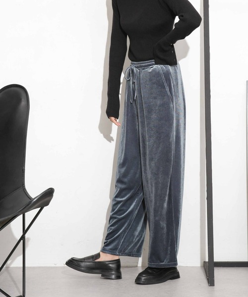NANO universe（ナノユニバース）の「ベロアイージーパンツ（その他パンツ・レディース・ベージュ/ブルーグレー/ブラック・FREE）」の12枚目の写真