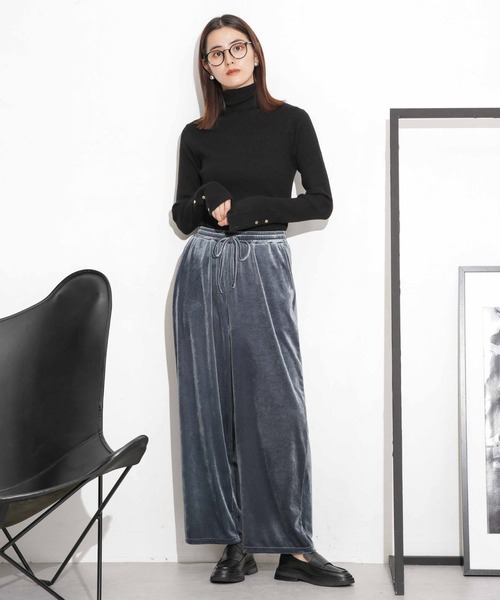 NANO universe（ナノユニバース）の「ベロアイージーパンツ（その他パンツ・レディース・ベージュ/ブルーグレー/ブラック・FREE）」の15枚目の写真