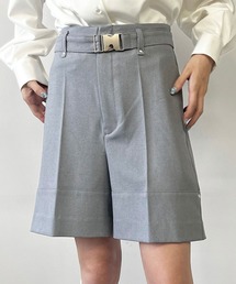 ベルト付き リベットデザイン ハーフパンツ