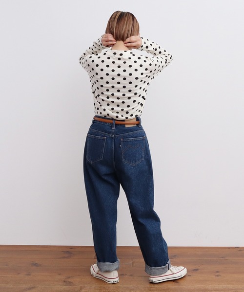 CHILD WOMAN(チャイルドウーマン)の「フライスドットプリント ハイネック長袖プルオーバー(Tシャツ/カットソー・レディース・キナリ/ブラック・FREE)」の6枚目の写真