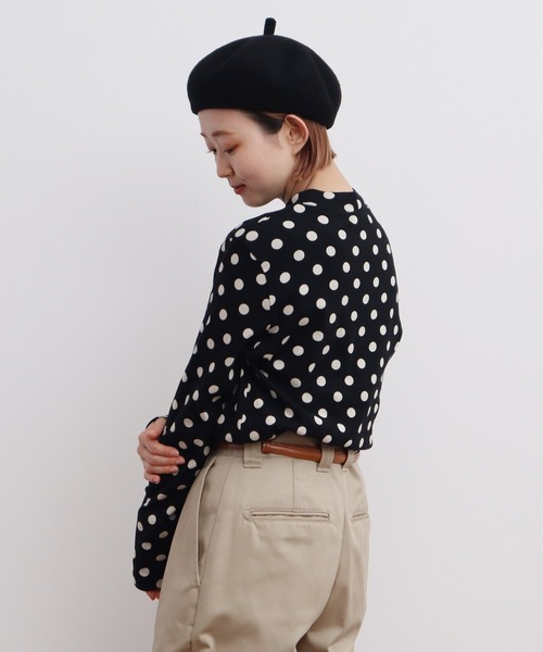 CHILD WOMAN(チャイルドウーマン)の「フライスドットプリント ハイネック長袖プルオーバー(Tシャツ/カットソー・レディース・キナリ/ブラック・FREE)」の17枚目の写真