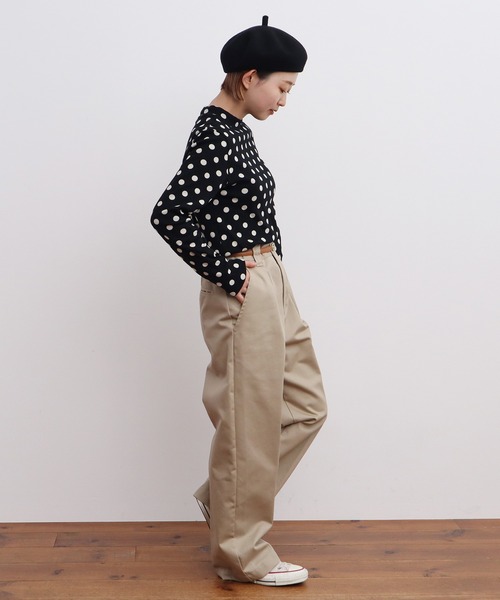 CHILD WOMAN(チャイルドウーマン)の「フライスドットプリント ハイネック長袖プルオーバー(Tシャツ/カットソー・レディース・キナリ/ブラック・FREE)」の22枚目の写真