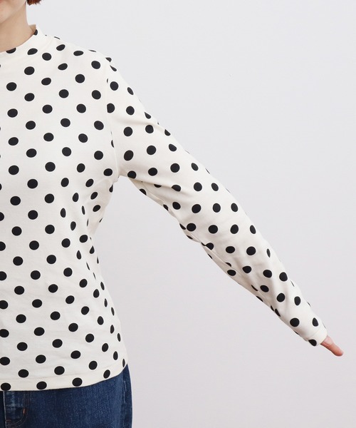 CHILD WOMAN(チャイルドウーマン)の「フライスドットプリント ハイネック長袖プルオーバー(Tシャツ/カットソー・レディース・キナリ/ブラック・FREE)」の15枚目の写真