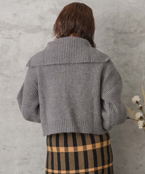 RETRO GIRL(レトロガール)の「ケーブルハーフジップニット(ニット/セーター・レディース・ダークグレー/ピンク/オフホワイト・FREE)」の16枚目の写真