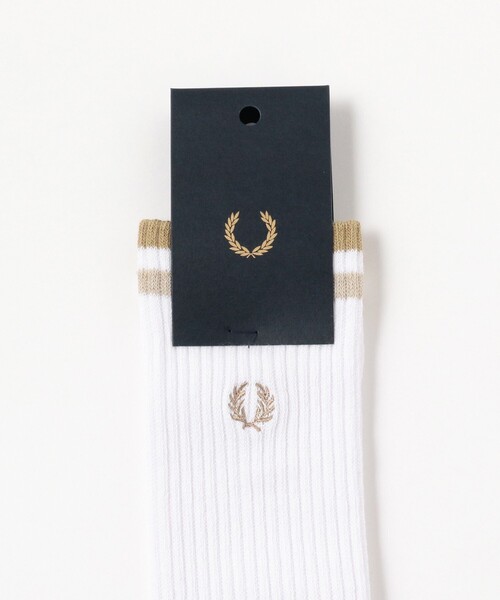Ray BEAMS（レイビームス）の「FRED PERRY × Ray BEAMS / 別注 Tipped High Socks（ソックス/靴下・レディース・オフホワイト/ブラック・ONE SIZE）」の14枚目の写真