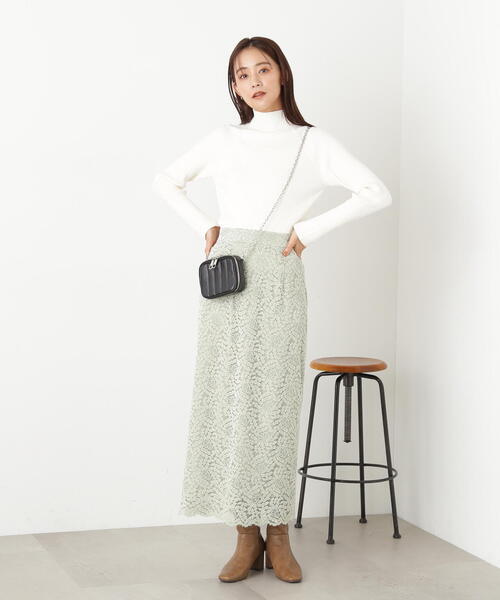 N.（N. Natural Beauty Basic）（エヌエヌナチュラルビューティーベーシック）の「◆スリットカフハイネックニット（ニット/セーター・レディース・ブルー/オフホワイト/ブラック/ライトグレー・MEDIUM）」の21枚目の写真