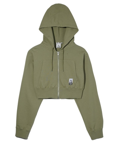 X-girl(エックスガール)の「FACE COMPACT ZIP UP HOODIE(パーカー・レディース・ブラック/オリーブ/アッシュ・S/M)」の21枚目の写真