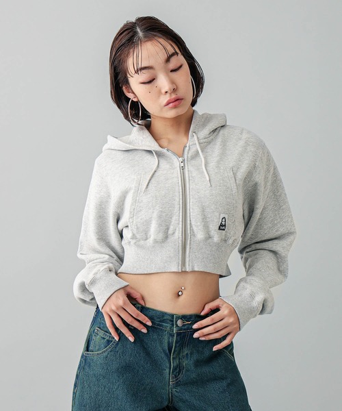 X-girl(エックスガール)の「FACE COMPACT ZIP UP HOODIE(パーカー・レディース・ブラック/オリーブ/アッシュ・S/M)」の22枚目の写真