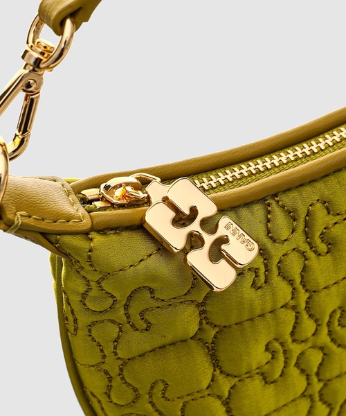 GANNI（ガニー）の「Butterfly Mini Flat Cosmetic Pouch Satin（ハンドバッグ・レディース・グリーン・ONE SIZE）」の4枚目の写真