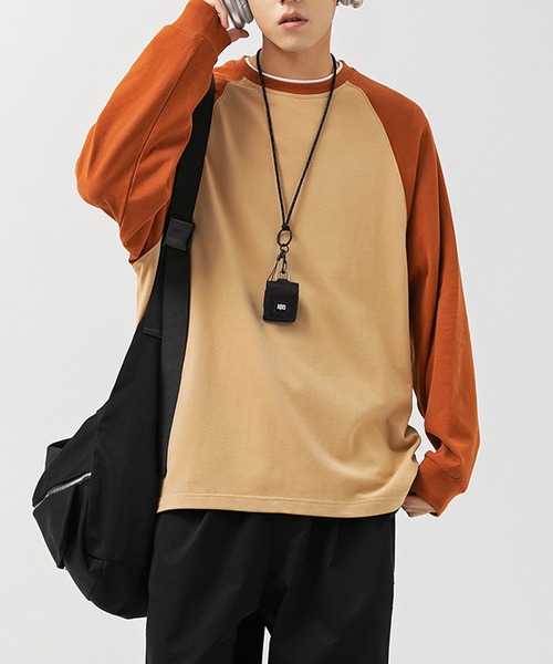 aimoha（アイモハ）の「aimoha outdoor ユニセックス　ラグランロングスリーブTシャツ（Tシャツ/カットソー・レディース・オレンジ/ブラック/カーキ/グレー・MEDIUM/LARGE/X-LARGE）」の4枚目の写真