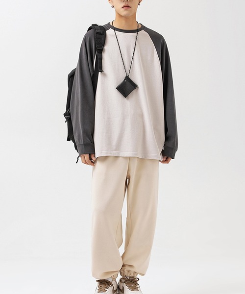 aimoha（アイモハ）の「aimoha outdoor ユニセックス　ラグランロングスリーブTシャツ（Tシャツ/カットソー・レディース・オレンジ/ブラック/カーキ/グレー・MEDIUM/LARGE/X-LARGE）」の6枚目の写真
