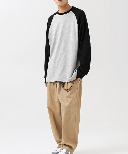 aimoha（アイモハ）の「aimoha outdoor ユニセックス　ラグランロングスリーブTシャツ（Tシャツ/カットソー・レディース・オレンジ/ブラック/カーキ/グレー・MEDIUM/LARGE/X-LARGE）」の5枚目の写真