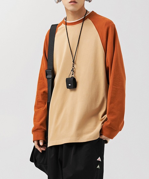 aimoha（アイモハ）の「aimoha outdoor ユニセックス　ラグランロングスリーブTシャツ（Tシャツ/カットソー・レディース・オレンジ/ブラック/カーキ/グレー・MEDIUM/LARGE/X-LARGE）」の8枚目の写真