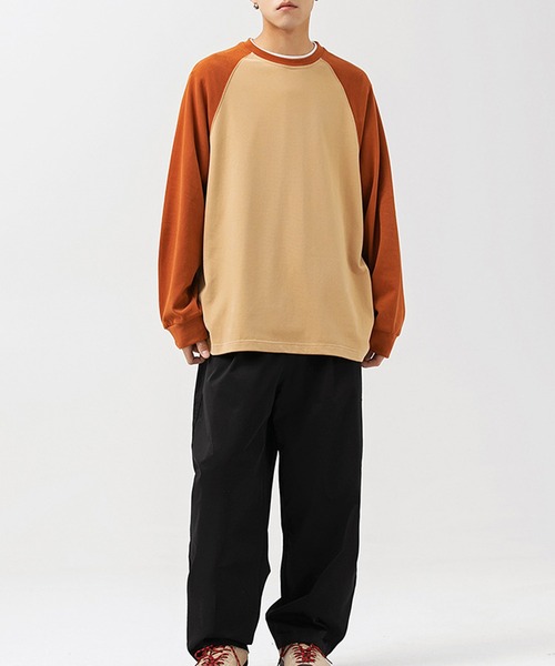 aimoha（アイモハ）の「aimoha outdoor ユニセックス　ラグランロングスリーブTシャツ（Tシャツ/カットソー・レディース・オレンジ/ブラック/カーキ/グレー・MEDIUM/LARGE/X-LARGE）」の9枚目の写真