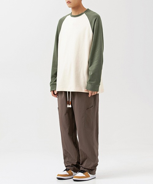 aimoha（アイモハ）の「aimoha outdoor ユニセックス　ラグランロングスリーブTシャツ（Tシャツ/カットソー・レディース・オレンジ/ブラック/カーキ/グレー・MEDIUM/LARGE/X-LARGE）」の7枚目の写真