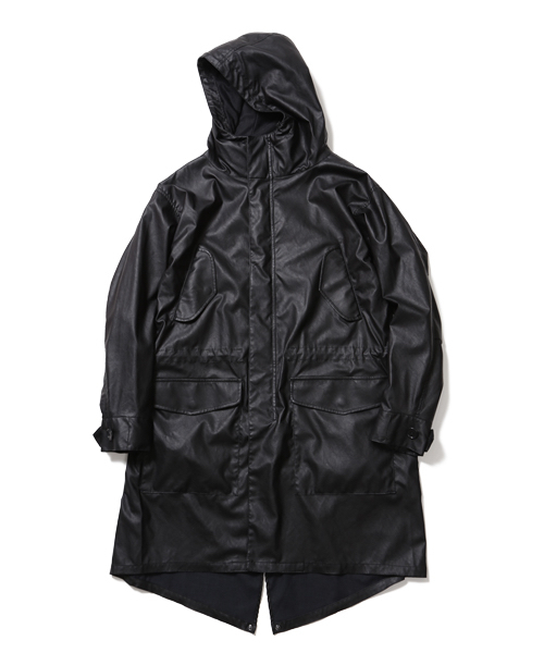 BEAMS(ビームス)の「VAPORIZE / フェイクレザー モッズコート(モッズコート・メンズ・ブラック/ホワイト・LARGE/MEDIUM)」の2枚目の写真