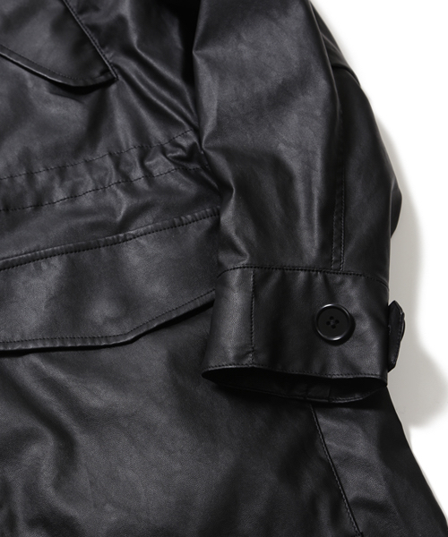 BEAMS(ビームス)の「VAPORIZE / フェイクレザー モッズコート(モッズコート・メンズ・ブラック/ホワイト・LARGE/MEDIUM)」の20枚目の写真