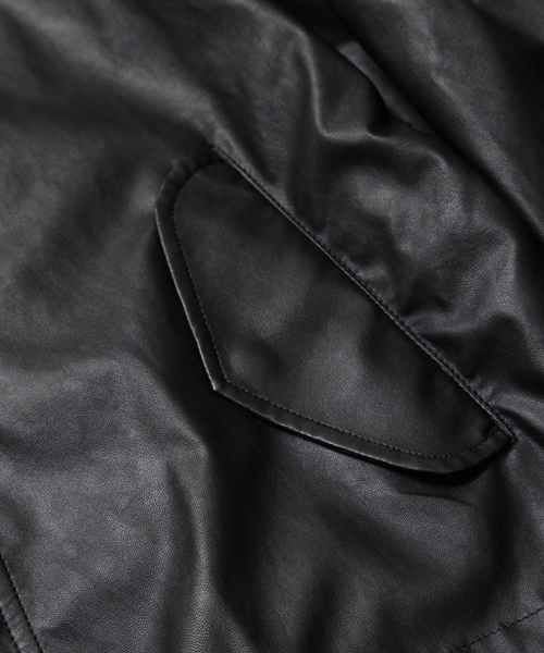 BEAMS(ビームス)の「VAPORIZE / フェイクレザー モッズコート(モッズコート・メンズ・ブラック/ホワイト・LARGE/MEDIUM)」の21枚目の写真