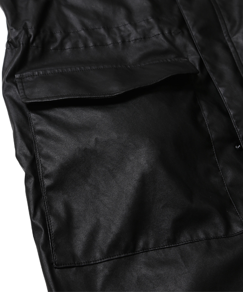 BEAMS(ビームス)の「VAPORIZE / フェイクレザー モッズコート(モッズコート・メンズ・ブラック/ホワイト・LARGE/MEDIUM)」の14枚目の写真