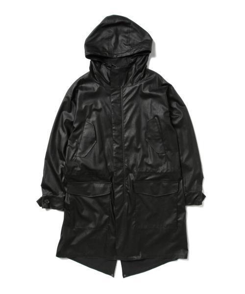 BEAMS(ビームス)の「VAPORIZE / フェイクレザー モッズコート(モッズコート・メンズ・ブラック/ホワイト・LARGE/MEDIUM)」の16枚目の写真