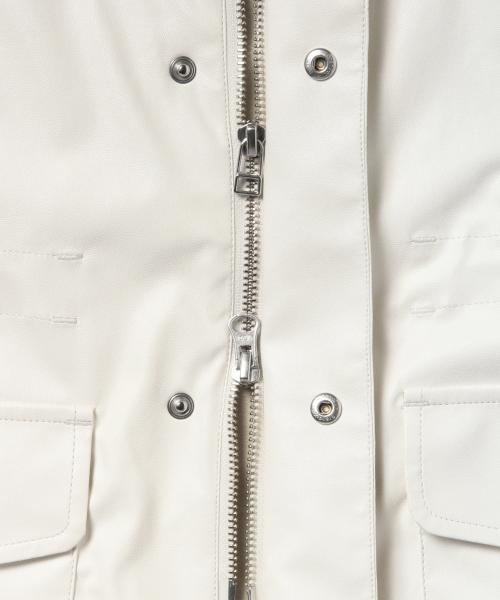 BEAMS(ビームス)の「VAPORIZE / フェイクレザー モッズコート(モッズコート・メンズ・ブラック/ホワイト・LARGE/MEDIUM)」の11枚目の写真