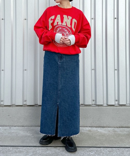 LEPSIM（レプシィム）の「丈変化デニムナロースカート　987462（スカート・レディース・インディゴブルー/ブラック系その他/ブルー系その他/スカイブルー・MEDIUM/LARGE）」の7枚目の写真