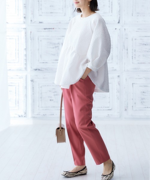 nissen(ニッセン)の「【販売終了】ジャガードペプラムブラウス(シャツ/ブラウス・レディース・オフホワイト/ベージュ・LL/L/M/S)」の6枚目の写真