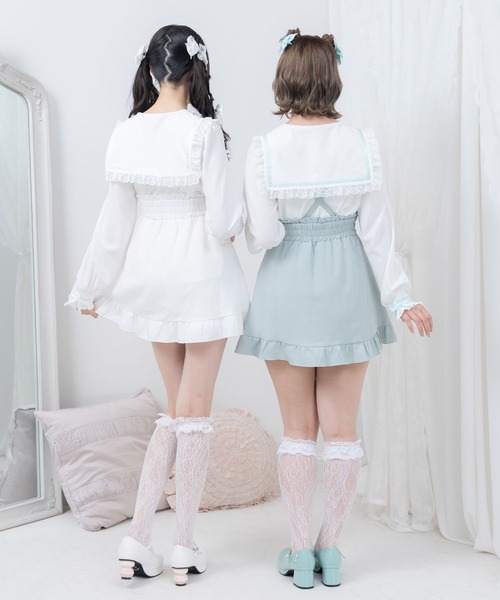 DearMyLove（ディアマイラブ）の「推しリボンテーラードセーラー襟ブラウス（シャツ/ブラウス・レディース・ライラック/ベビーピンク/ミント/オレンジ/サックスブルー/イエロー/ネイビー/レッド/ブラック/ホワイト・XX-LARGE/MEDIUM/LARGE/X-LARGE）」の13枚目の写真