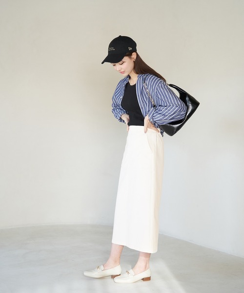 ROPE' PICNIC（ロペピクニック）の「ストレッチIラインスカート（スカート・レディース・キナリ/ベージュ系その他/サックスブルー・40/38/36）」の6枚目の写真