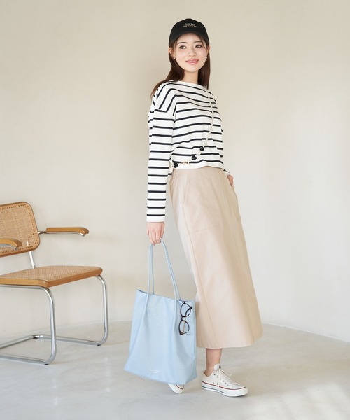 ROPE' PICNIC（ロペピクニック）の「ストレッチIラインスカート（スカート・レディース・キナリ/ベージュ系その他/サックスブルー・40/38/36）」の10枚目の写真