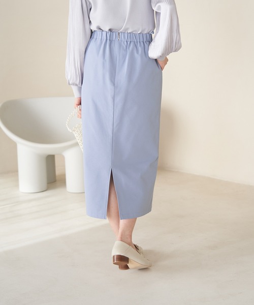 ROPE' PICNIC（ロペピクニック）の「ストレッチIラインスカート（スカート・レディース・キナリ/ベージュ系その他/サックスブルー・40/38/36）」の13枚目の写真