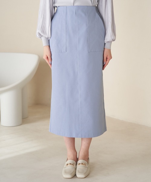 ROPE' PICNIC（ロペピクニック）の「ストレッチIラインスカート（スカート・レディース・キナリ/ベージュ系その他/サックスブルー・40/38/36）」の15枚目の写真