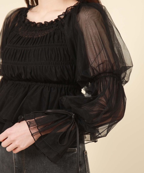 archives(アルシーヴ)の「【25ss】シャーリングオフショルチュールTOPS(シャツ/ブラウス・レディース・ブラック/アイボリー/グレー/モカ・MEDIUM)」の18枚目の写真